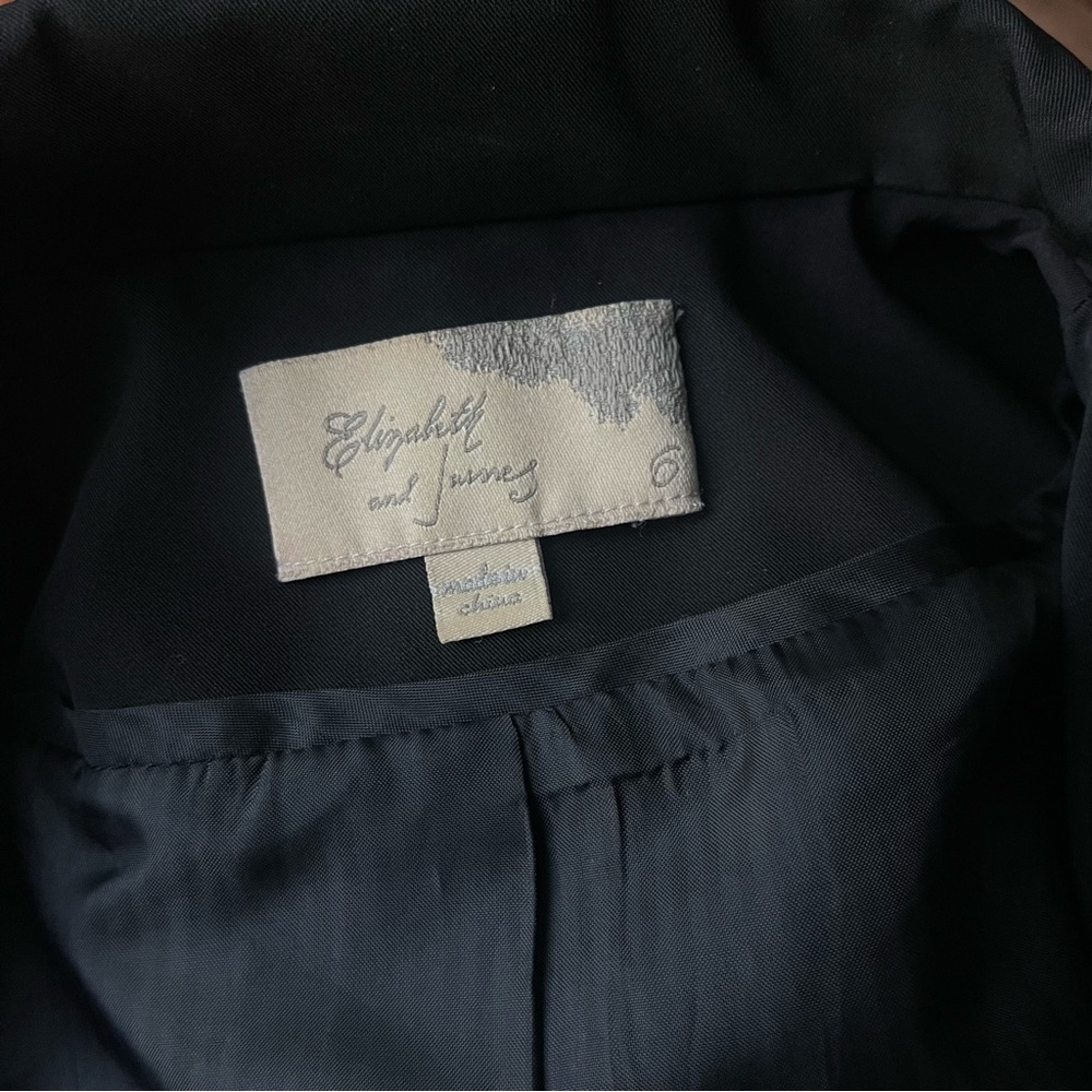 Elizabeth and James Black Longline Blazer 3/4 Sleeve Tailored Jacket Blazer - Picture 6 of 7